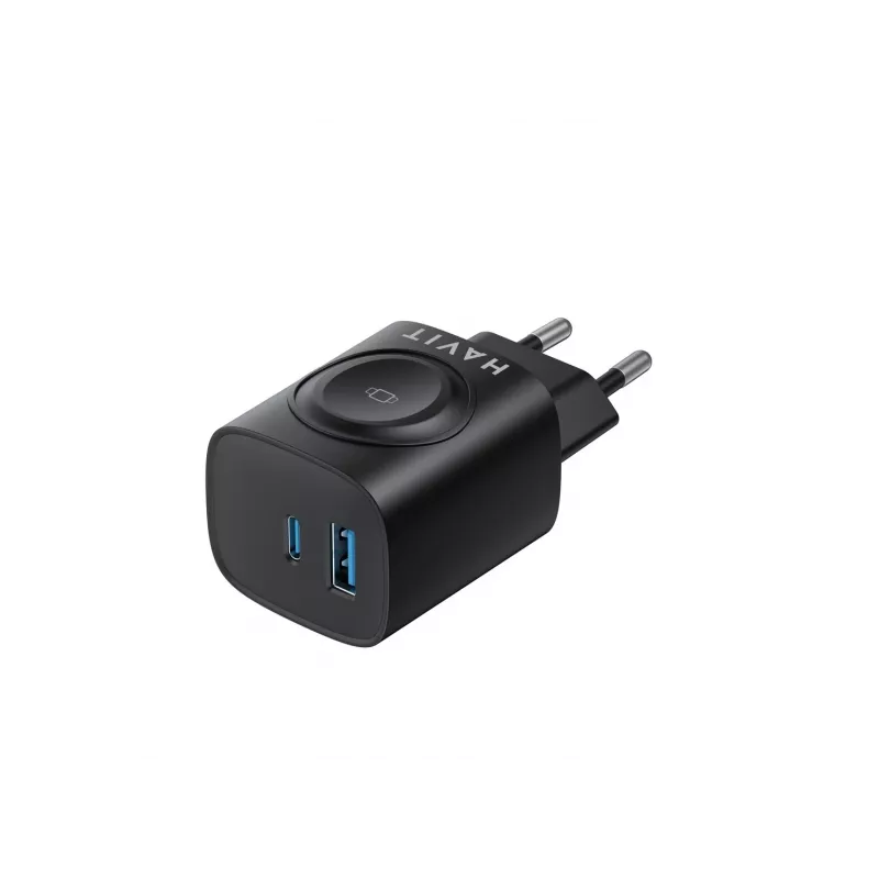 Havit UC132 EU GaN 22W Dual-Port-Ladegerät kabelloses Laden schwarz