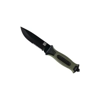 Taktisches Messer 101 INC Modell 9242 feststehende Klinge, Edelstahl 3Cr13, 120 mm Klinge, grüner Griff, Scheide