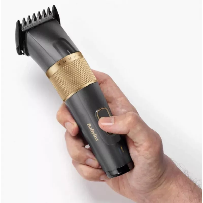Haartrimmer BaByliss E987E Gold Granite – wiederaufladbarer Li-Ion-Akku, 8 Längenstufen, 0,6 mm – 28 mm, wasserdicht