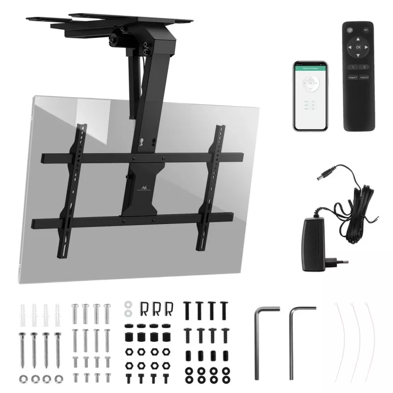 Decken-TV-Halterung MACLEAN MC-110 T für 43–86 Zoll Fernseher, VESA bis 800×400, max. Belastung 45 kg