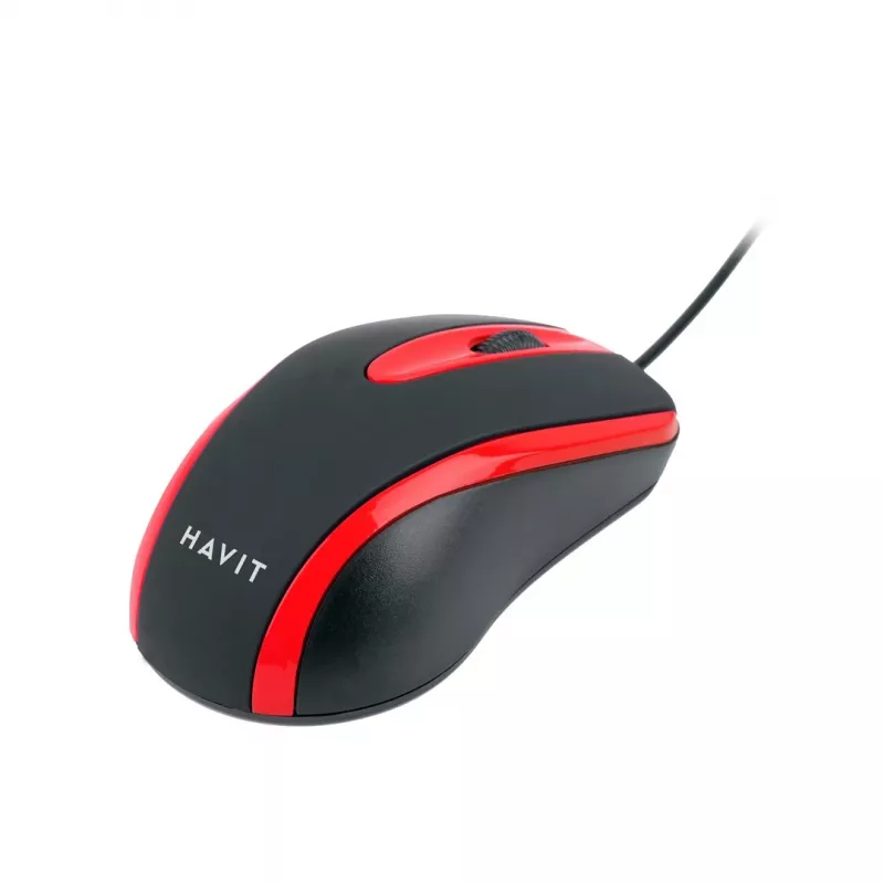 Havit HV-MS753 – universelle Computermaus, Rot und Schwarz