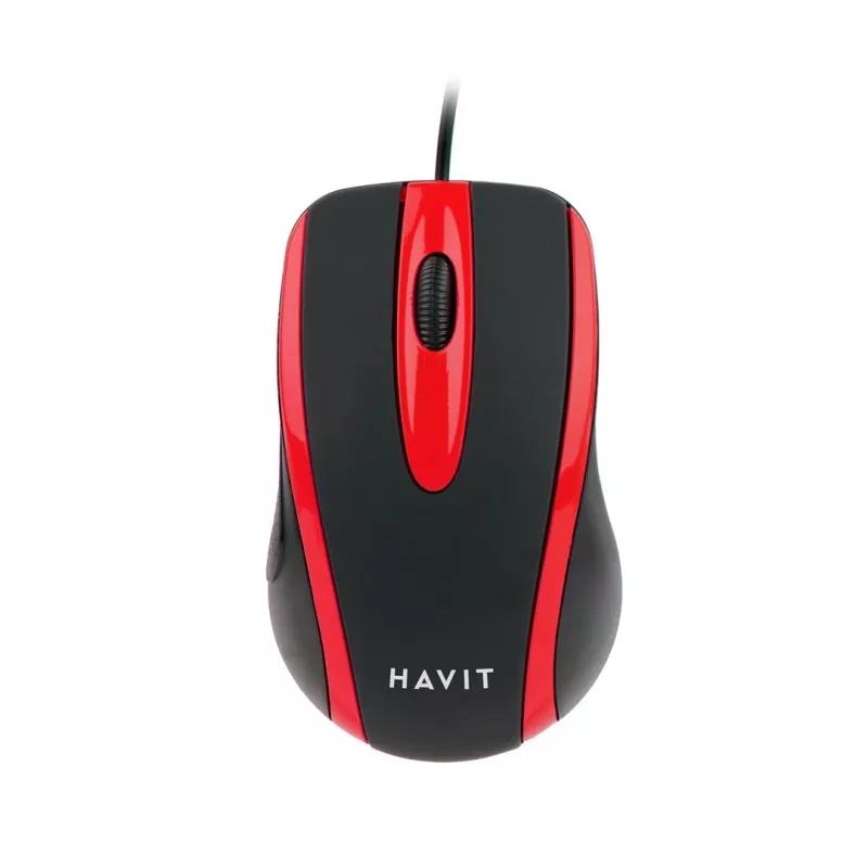 Havit HV-MS753 – universelle Computermaus, Rot und Schwarz