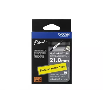 Druckerband Brother HSE-651E Schwarz 2,1 cm x 1,5 m