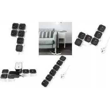 LogiLink 5 Steckdosen 15m schwarz-weiß