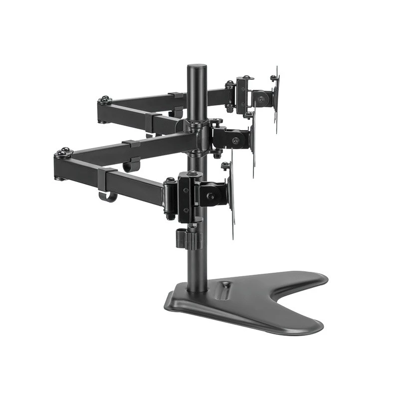 LOGILINK BP0174 Dreifach-Monitorhalterung 17-27 Zoll Armlänge je 658 mm mit Smartphone-Halterung Aluminium
