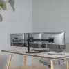 LOGILINK BP0174 Dreifach-Monitorhalterung 17-27 Zoll Armlänge je 658 mm mit Smartphone-Halterung Aluminium