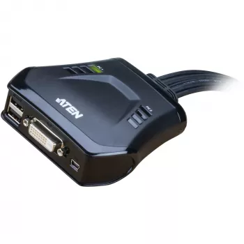 Aten 2-Port USB DVI KVM-Switch mit Fernbedienung zur Portauswahl