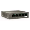 Tenda TEF1105-4-63W Netzwerk-Switch Unmanaged Fast Ethernet (10/100) Power over Ethernet (PoE) Desktop/Wandmontage Grau