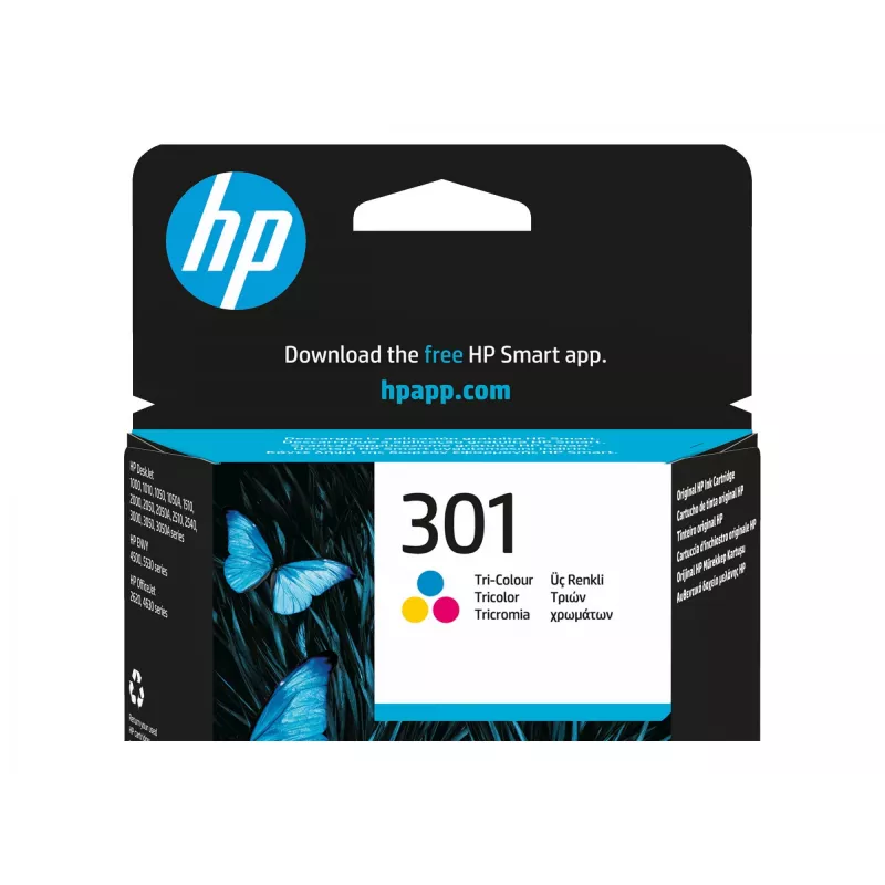 HP 301 - 3 ml - Farbe (Cyan, Magenta, Gelb) - original - Tintenpatrone - für HP DeskJet 1000, 1010, 1050 AiO, 1050A AiO, 1510 AiO, 2000, 2050 AiO, 205