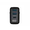Ladegerät HAVIT UCLE001 EU GaN Drei-Port 30 W schwarz — kompaktes USB-Ladegerät mit 3 Anschlüssen