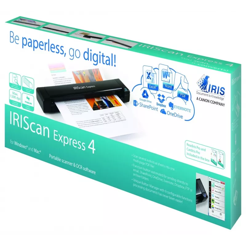 I.R.I.S. IRIScan Express 4 Einzugsscanner 1200 x 1200 DPI A4 Schwarz