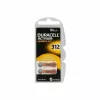 Knopfzellenbatterien Duracell A312 Zink-Luft, 6er-Pack für Hörgeräte und kleine Audiogeräte