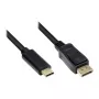 Adapterkabel USB-C™-Stecker auf DisplayPort 1.2-Stecker, 4K2K / UHD 60Hz, CU, schwarz, 5m, Good Connections® (GC-M0108)