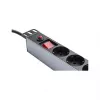 Power Strip 48,30cm (19), 1HE, Schutzkontaktstecker auf 8x Schutzkontaktsteckdose, ÜSS, Schalter, Aluminiumprofil, Good Connections® (GC-N0087)