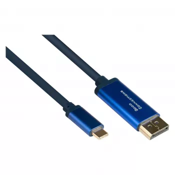 Alcasa 4812-CSF015B 1,5 m Adapterkabel USB-C auf DisplayPort, Stecker - Stecker, gerade (4812-CSF015B)