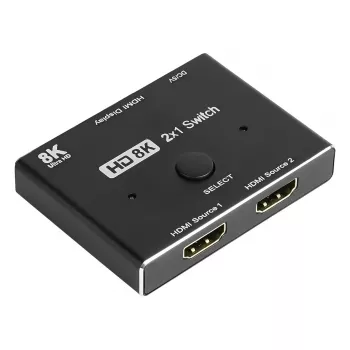 Alcasa HDMI Switcher - HDMI - Schwarz - Metall - 7680 x 4320 - Daten - Gold (GC-M0261)