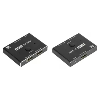 Alcasa HDMI Switcher - HDMI - Schwarz - Metall - 7680 x 4320 - Daten - Gold (GC-M0261)