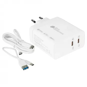 Good Connections GC USB-Fast Charger 140W GaN-Technologie, 2x USB-C, PD 3.1, QC 5.0, PPS Weiß -• USB-Schnellladegerät 140W• für Smartphones