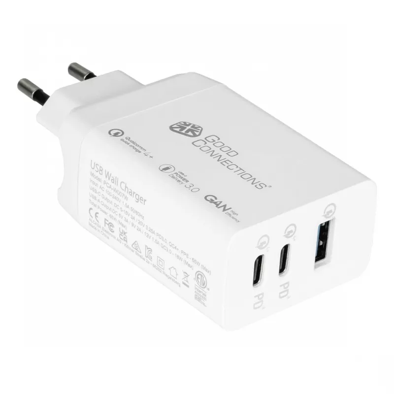 Alcasa PCA-W007W Ladegerät für Mobilgeräte Universal Weiß AC Schnellladegerät für den Innenbereich (PCA-W007W)
