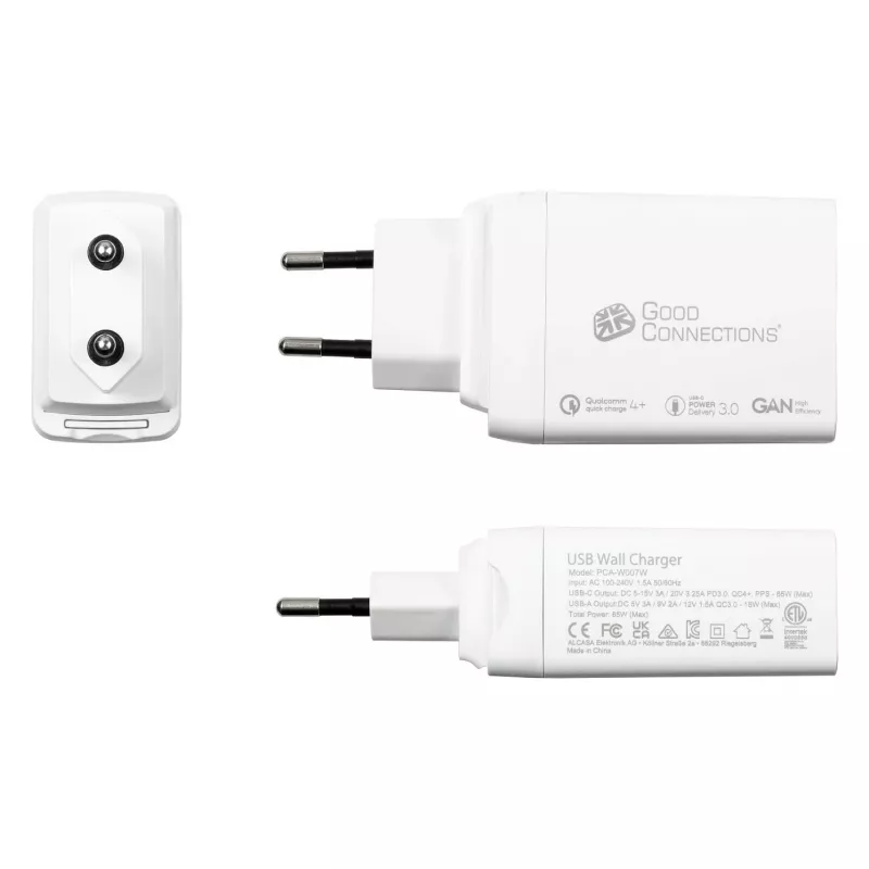 Alcasa PCA-W007W Ladegerät für Mobilgeräte Universal Weiß AC Schnellladegerät für den Innenbereich (PCA-W007W)