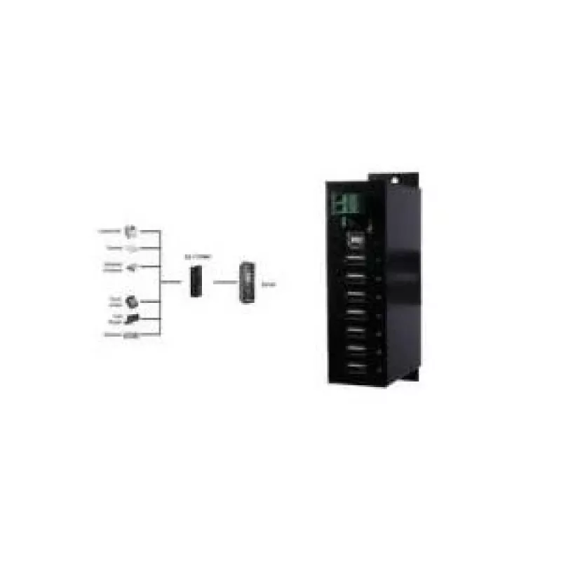 USB Hub EXSYS 7-Port 480 Mbit/s Schwarz