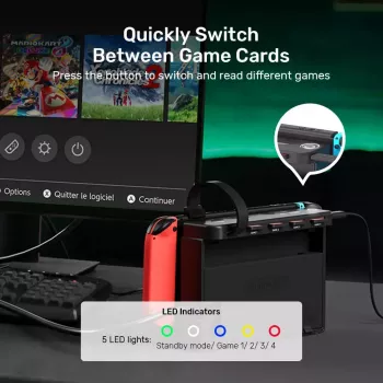 Dockingstation UNITEK G1002D für Nintendo Switch Kabelgebunden Schwarz