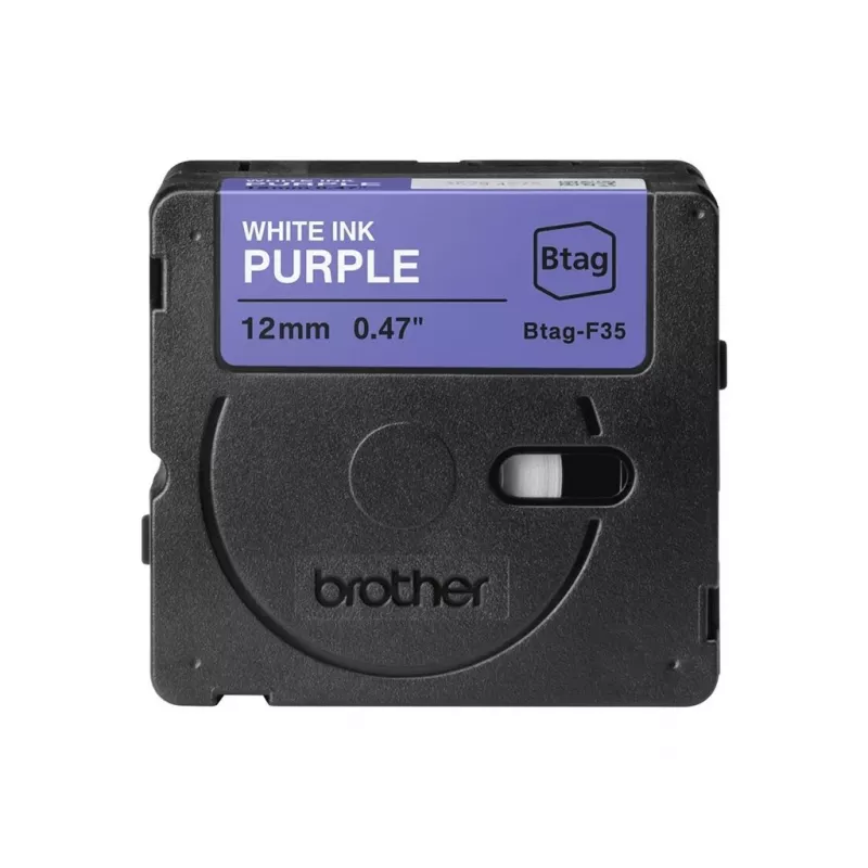 Etikettierband Brother BTAG-F35 Weiß auf Lila 1,2 cm 4 m