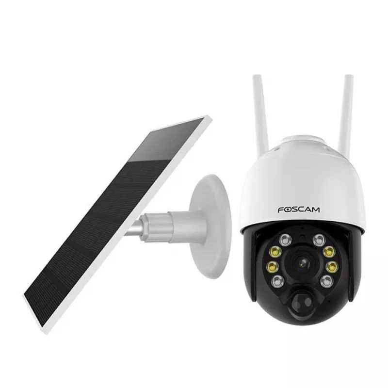 IP-Sicherheitskamera Foscam B4 Dome 4 MP (2560×1440), WLAN 2,4 GHz, IP65, Solar + Batterie 5000 mAh, 355° Schwenken, 90° Neigen