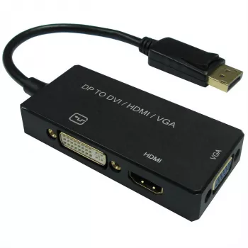 12993153, 0,1 m, DisplayPort, VGA D-Sub + HDMI + DVI, Stecker, Buchse, Gerade