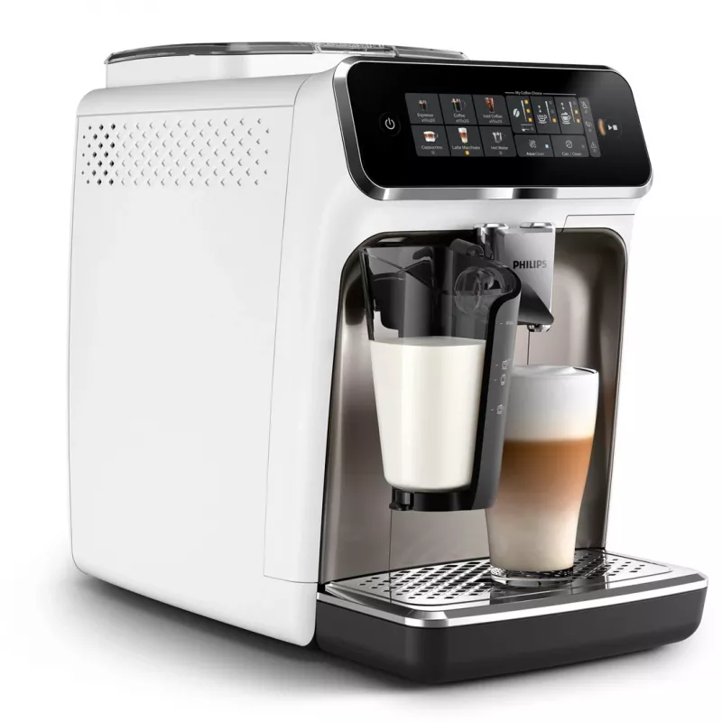 Espressomaschine Philips EP3343/90 – vollautomatisch, 2 Tassen, 15 bar, Keramikmahlwerk, 275 g Bohnenbehälter, Milchtank, TFT-Touchdisplay