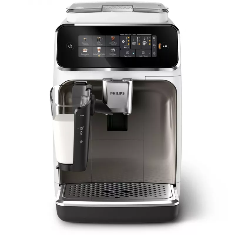 Espressomaschine Philips EP3343/90 – vollautomatisch, 2 Tassen, 15 bar, Keramikmahlwerk, 275 g Bohnenbehälter, Milchtank, TFT-Touchdisplay