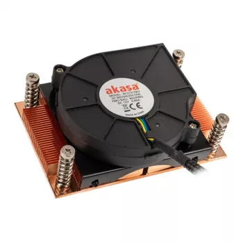 Air CPU Cooler Akasa AK-CC1109BP01 mit 77 mm Lüfter, Dual Ball Bearing, Sockel AM4, Schwarz/Kupfer