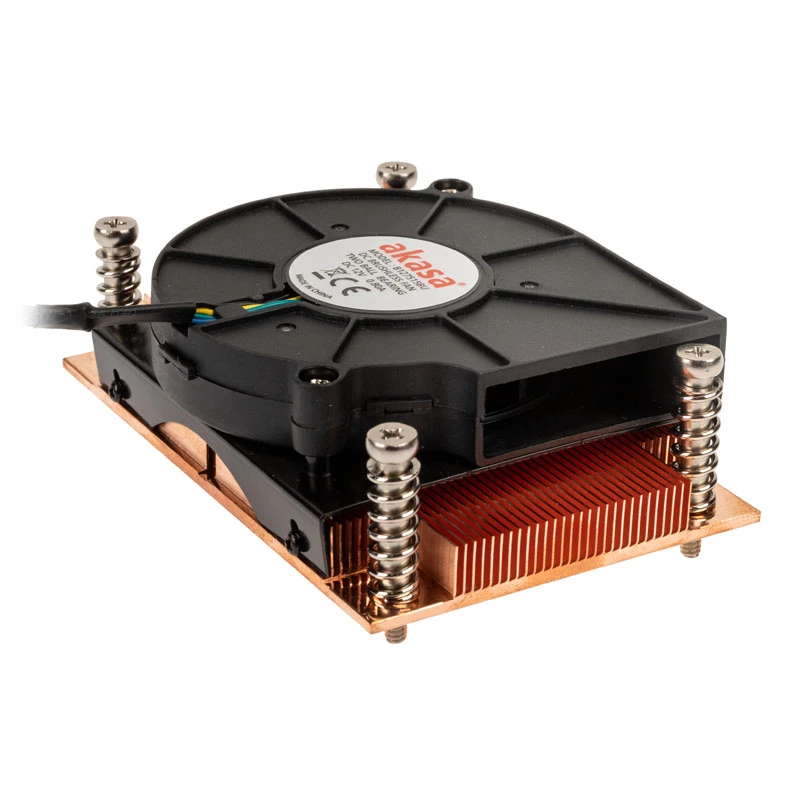 Air CPU Cooler Akasa AK-CC1109BP01 mit 77 mm Lüfter, Dual Ball Bearing, Sockel AM4, Schwarz/Kupfer