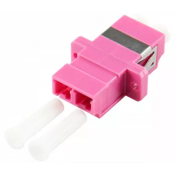 EFB-Elektronik Kupplung LC Duplex OM4 einteilig, heather violett, Keramikhülse, SC Simplex
