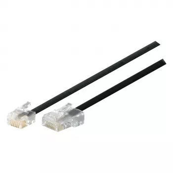 Telefonkabel S-Impuls 70256 — 6 m, RJ11 auf RJ11, schwarz
