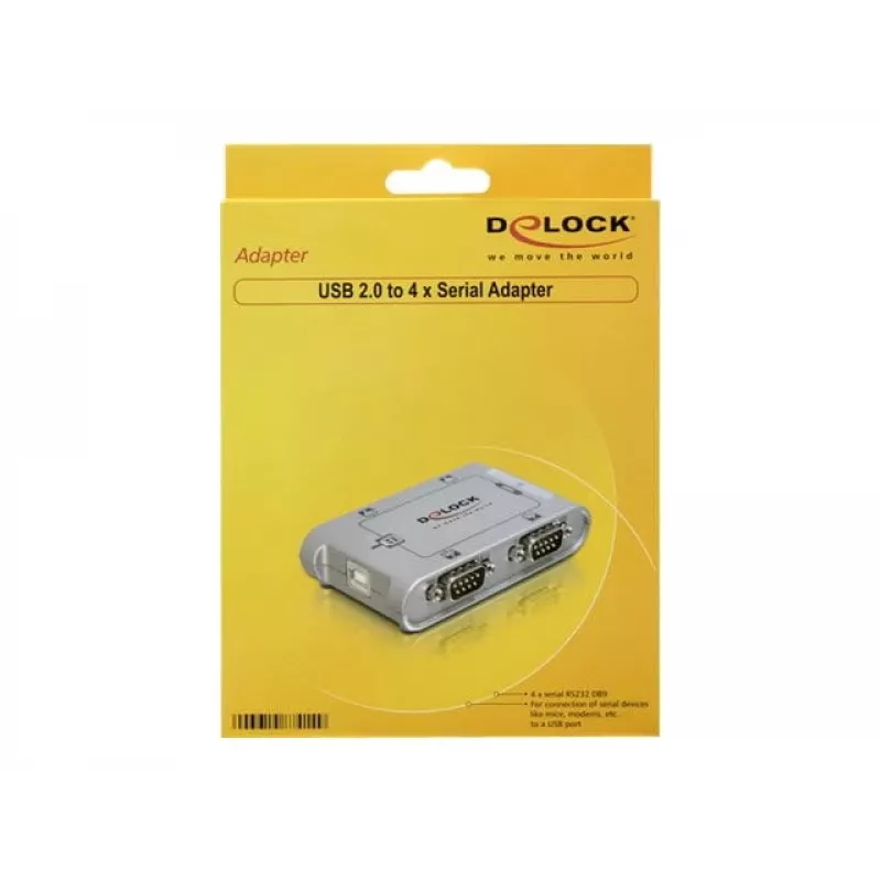 DeLOCK 87414 USB 2.0 auf 4-Port RS-232 Seriell-Adapter