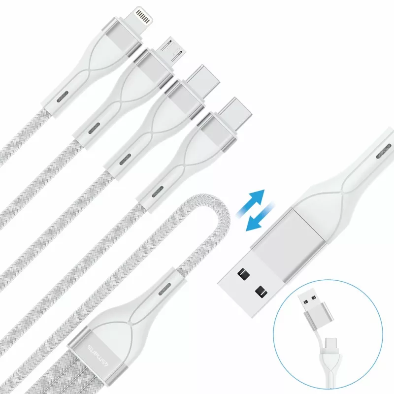 4smarts 541024 USB-Kabel 1,2 m USB A/USB C USB C/Micro USB-A/Lightning Weiß (541024)