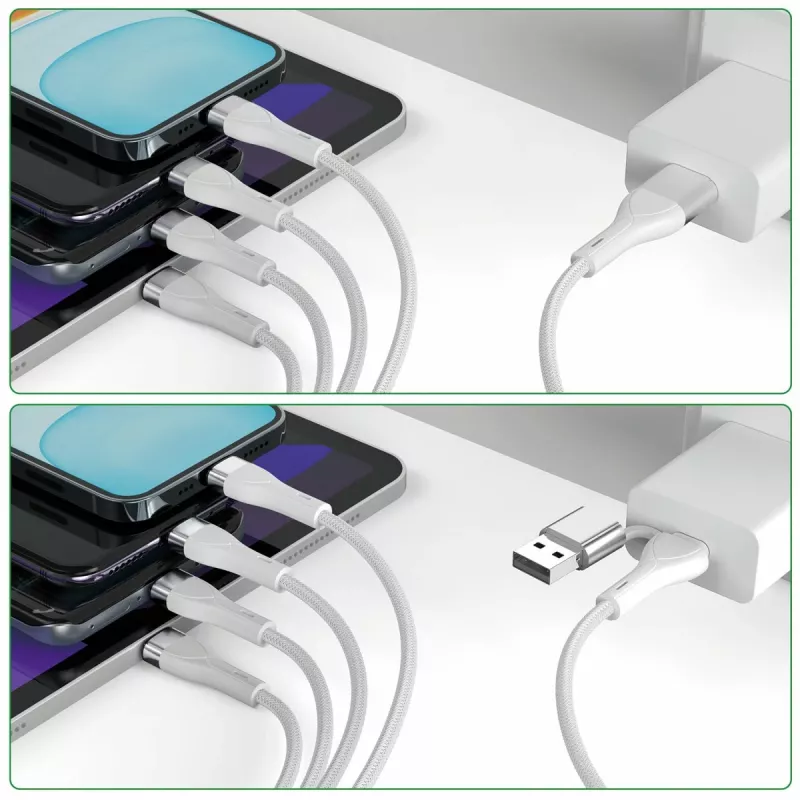 4smarts 541024 USB-Kabel 1,2 m USB A/USB C USB C/Micro USB-A/Lightning Weiß (541024)