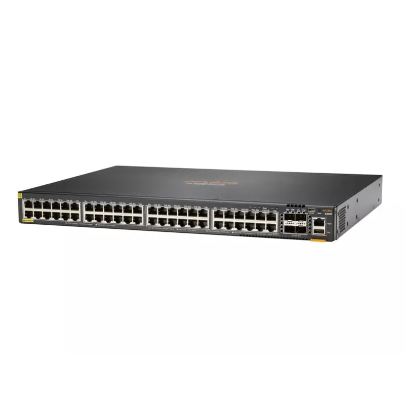 HPE Aruba 6300F - Switch - L3 - managed - 48 x 10/100/1000 (PoE+) + 4 x 50 Gigabit Ethernet SFP56 - rack-montierbar - PoE+ - TAA-konform