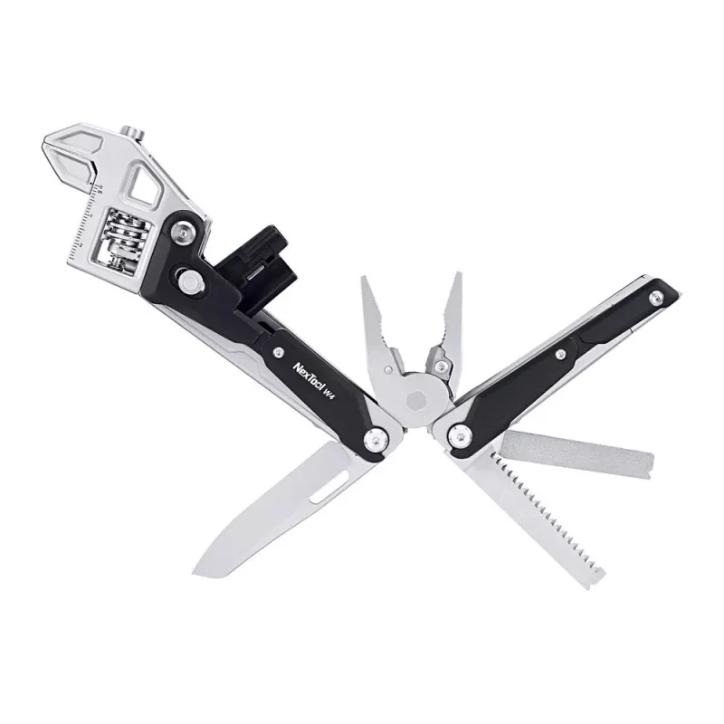 Multitool verstellbarer Schraubenschlüssel Nextool NE20362A — Aluminiumgehäuse, 11 Werkzeuge, 207 mm ausgeklappt, 153 mm zusammengeklappt, 313 g