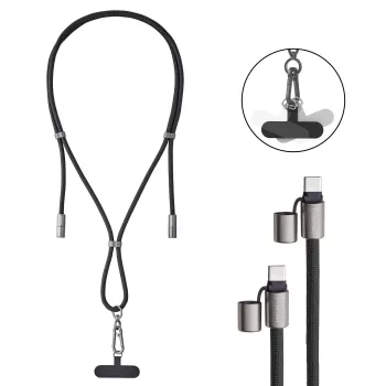 Kabel USB-C auf USB-C 1,65 m / LANYARD Schwarz 7991000 Intenso
