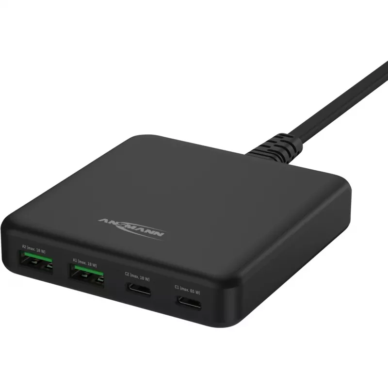 USB-Charger Desktop Charger DC465PD (schwarz, 65 Watt, PD, Quick Charge 3.0)