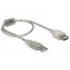 Delock 82244, 0,3 m, USB A, USB A, USB 2.0, 0,48 Gbit/s, Transparent