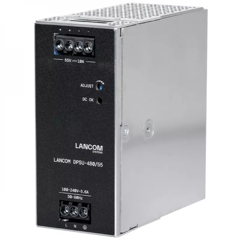 Netzteil Lancom Systems LANCOM DPSU-480/55 — 480 W, AC 100–240 V, TS35 DIN, schwarz/Stahl