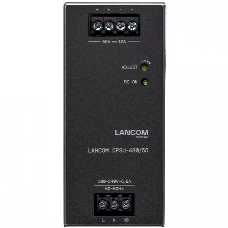 Netzteil Lancom Systems LANCOM DPSU-480/55 — 480 W, AC 100–240 V, TS35 DIN, schwarz/Stahl