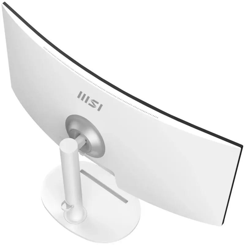 34 Zoll MSI Modern MD342CQPWDE gebogener VA-LCD-Monitor 3440×1440 UWQHD 21:9, 4 ms, 300 cd/m², USB-Hub, Lautsprecher, VESA, höhenverstellbar — Weiß