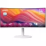 34 Zoll MSI Modern MD342CQPWDE gebogener VA-LCD-Monitor 3440×1440 UWQHD 21:9, 4 ms, 300 cd/m², USB-Hub, Lautsprecher, VESA, höhenverstellbar — Weiß