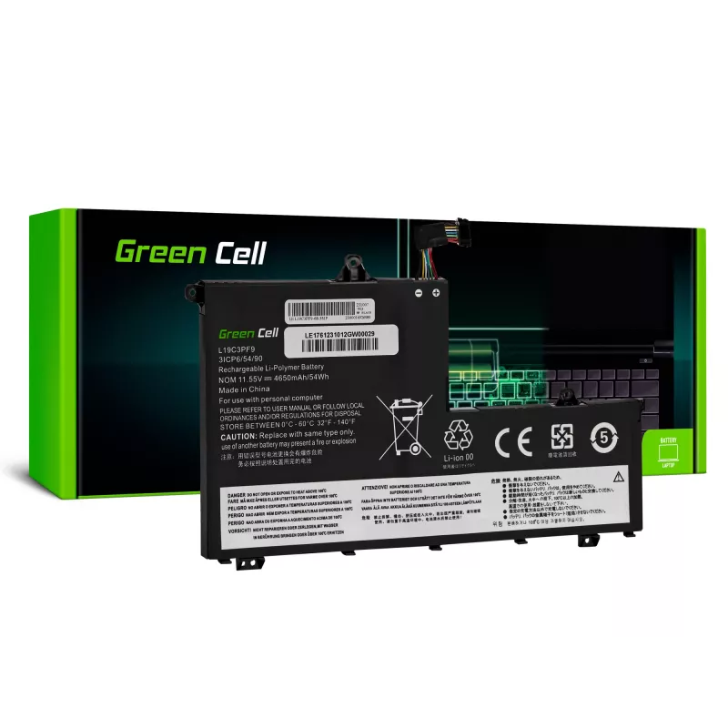 Batterie Grün Cell für Lenovo ThinkBook 14-IIL 14-IML 15-IIL 15-IML — 11,1 V 45 Wh (Modellnummern L19C3PF1 L19D3PF1 L19L3PF8 L19M3PF1)