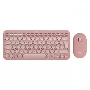 Logitech Pebble 2 Combo Tastatur Maus inklusive Universal RF Wireless + Bluetooth QWERTZ Deutsch Rosa (920-012205)