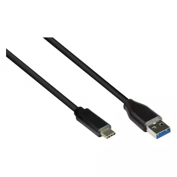 Alcasa Verbindungskabel USB 3.0 - 2 m - USB A - USB C - USB 3.2 Gen 1 (3.1 Gen 1) - 5000 Mbit/s - Schwarz (GC-M0128)